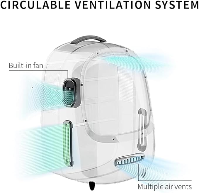 PETKIT Ventilated Cat Bubble Backpack Airline-Approved Travel Bag with Inbuilt Fan & Light, Lightweight Carier for Cats & Small Dogs (Up to 8KG, Multiple Colours)