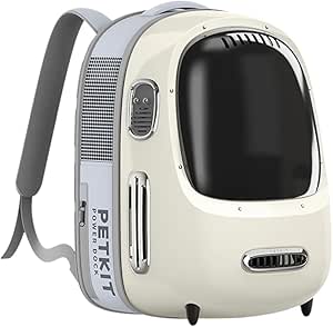 PETKIT Ventilated Cat Bubble Backpack Airline-Approved Travel Bag with Inbuilt Fan & Light, Lightweight Carier for Cats & Small Dogs (Up to 8KG, Multiple Colours)