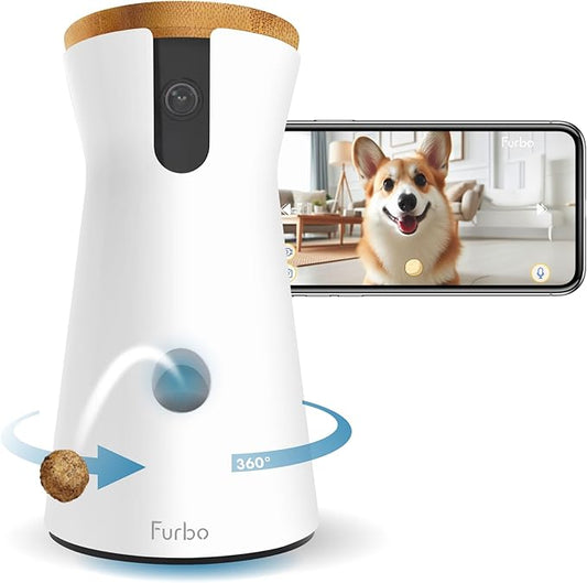 Furbo 360Β° Pet Camera β Smart Monitor for Dogs & Cats with App, Night Vision & Treat Toss