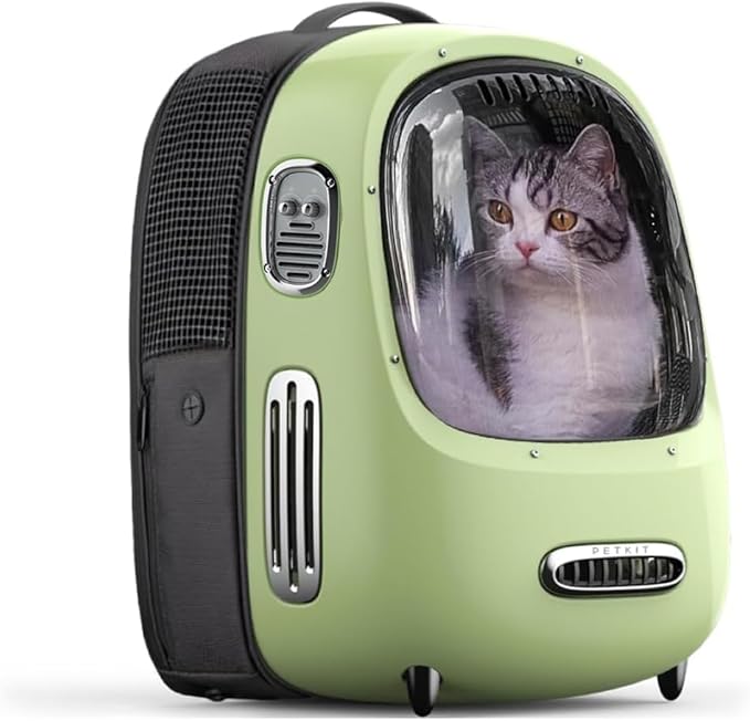 PETKIT Ventilated Cat Bubble Backpack Airline-Approved Travel Bag with Inbuilt Fan & Light, Lightweight Carier for Cats & Small Dogs (Up to 8KG, Multiple Colours)