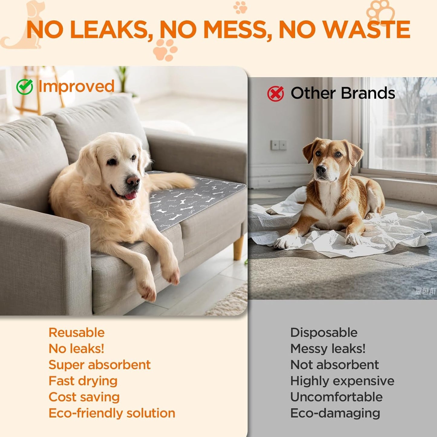 Baodan Washable Puppy Training Mat β Waterproof & Super Absorbent