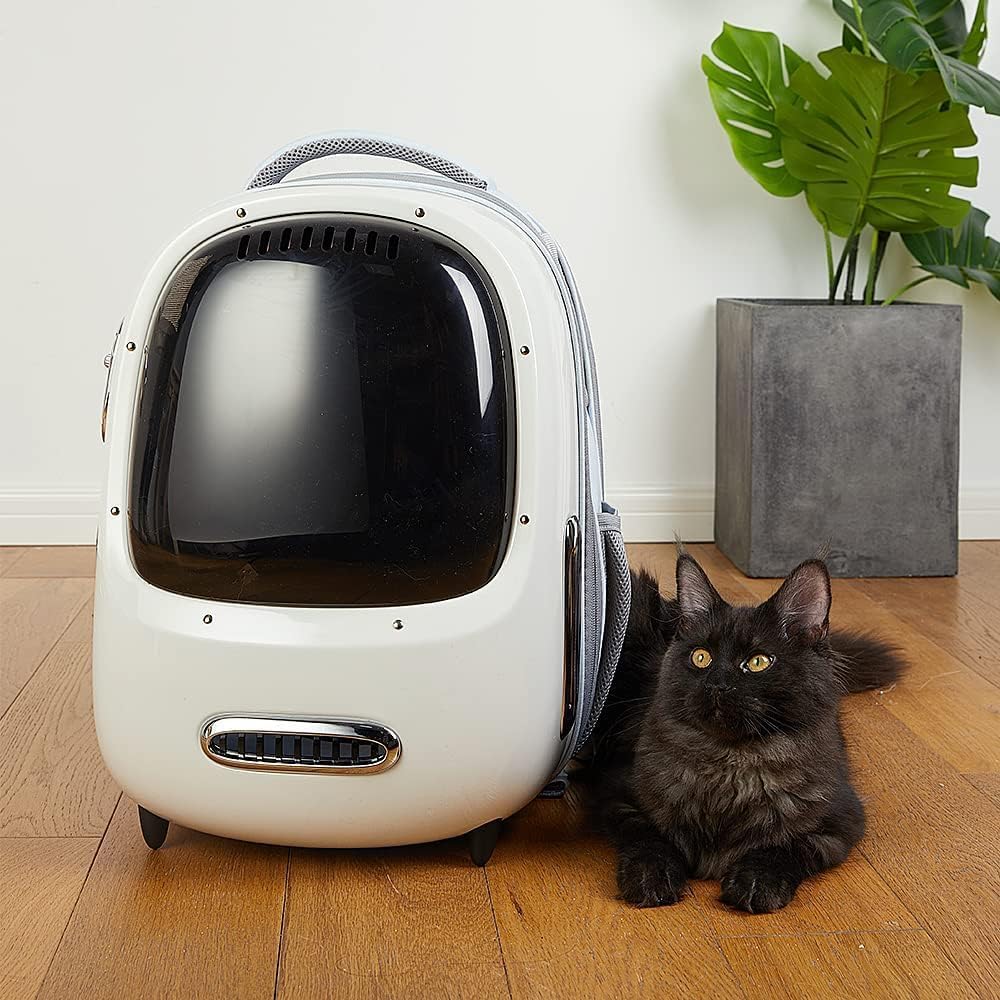 PETKIT Ventilated Cat Bubble Backpack Airline-Approved Travel Bag with Inbuilt Fan & Light, Lightweight Carier for Cats & Small Dogs (Up to 8KG, Multiple Colours)