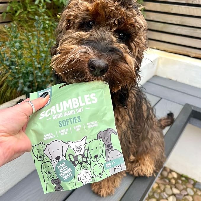 Scrumbles Softies Plant-Based Dog Training Treats (90g) Grain-Free, Low-Fat, Hypoallergenic Bites for All Ages Eco-Friendly, Gentle on Tummies (Veggie)