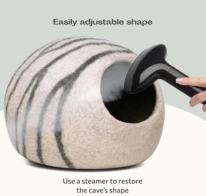 MEOWFIA Premium Wool Cat Cave Handcrafted Merino Felt Bed for Cats & Kittens Warm, Breathable, Stylish (Multiple Colours & Sizes)