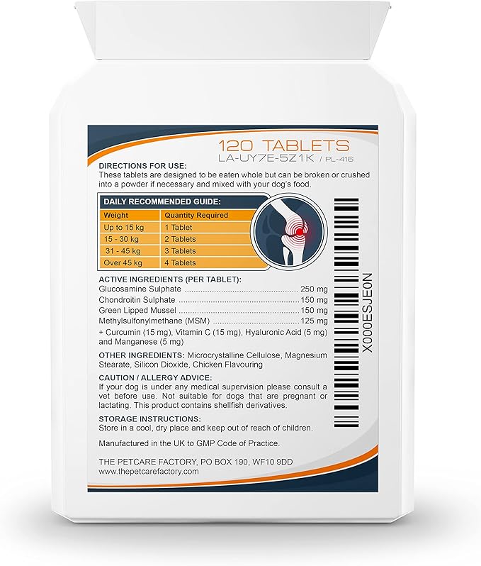 Advanced Joint Support for Dogs β Glucosamine, Chondroitin, Green Lipped Mussel & MSM for Mobility & Hip Health (UK Made)