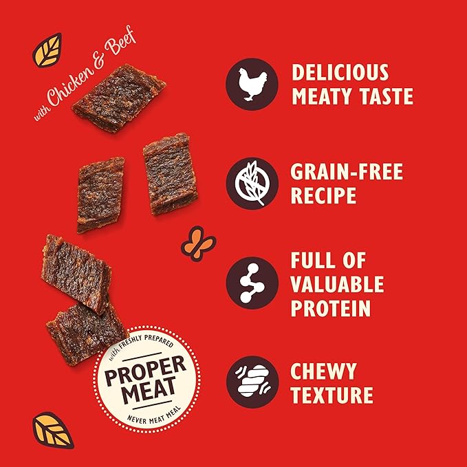 Lily's Kitchen Chicken & Beef Training Treats Natural Dog Snacks for Small, Medium & Large Breeds -8x 70g Multipack Grain-Free, Healthy Bites for Adult Dogs