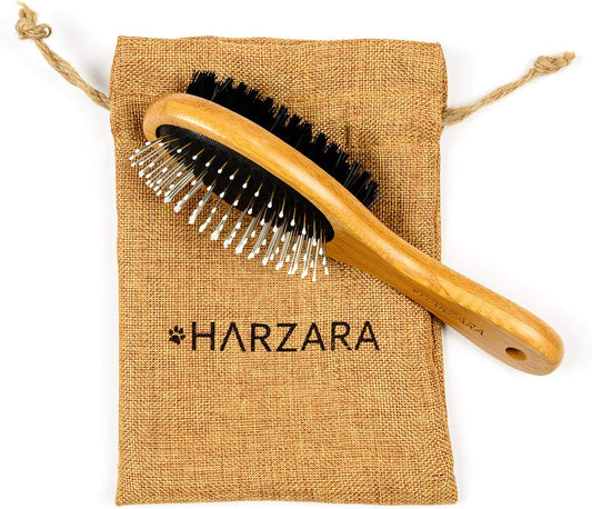 Eco-Friendly Bamboo Pet Brush for Shedding & Grooming
