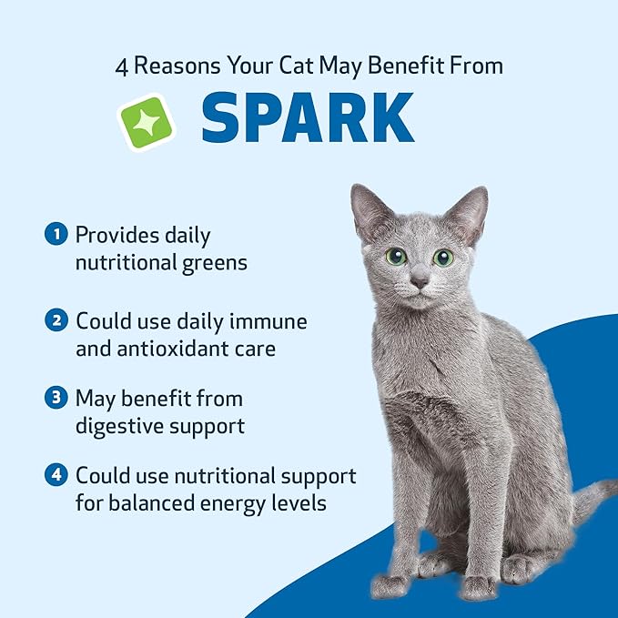 SPARK Daily Superfood for Cats โ Probiotics, Greens, Spirulina & Antioxidants for Digestive & Immune Health