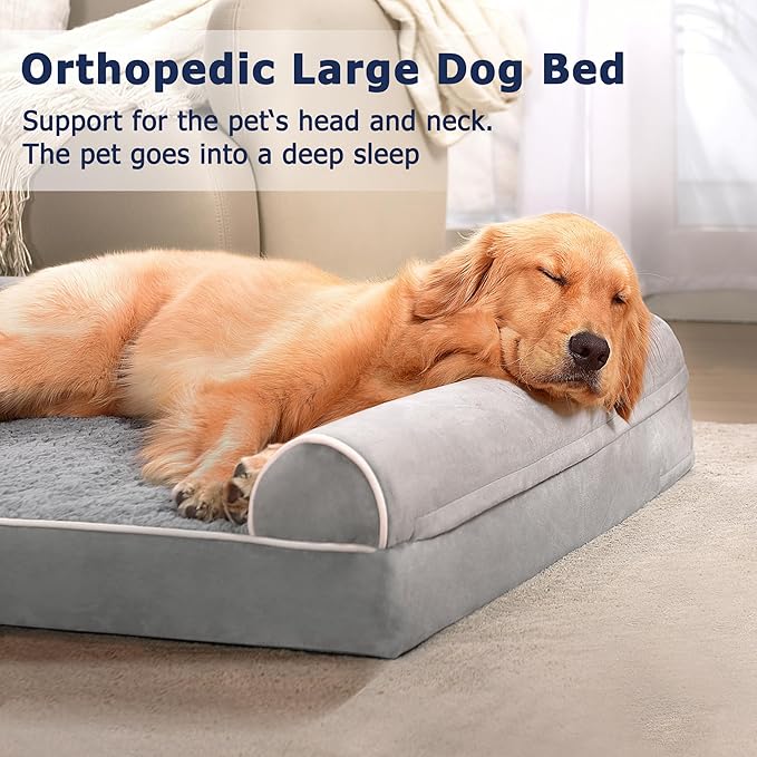 Orthopedic U-Shaped Dog Bed by WESTERN HOME โ Waterproof, Washable, Comfy Sofa for Large Breeds (Multiple Sizes)