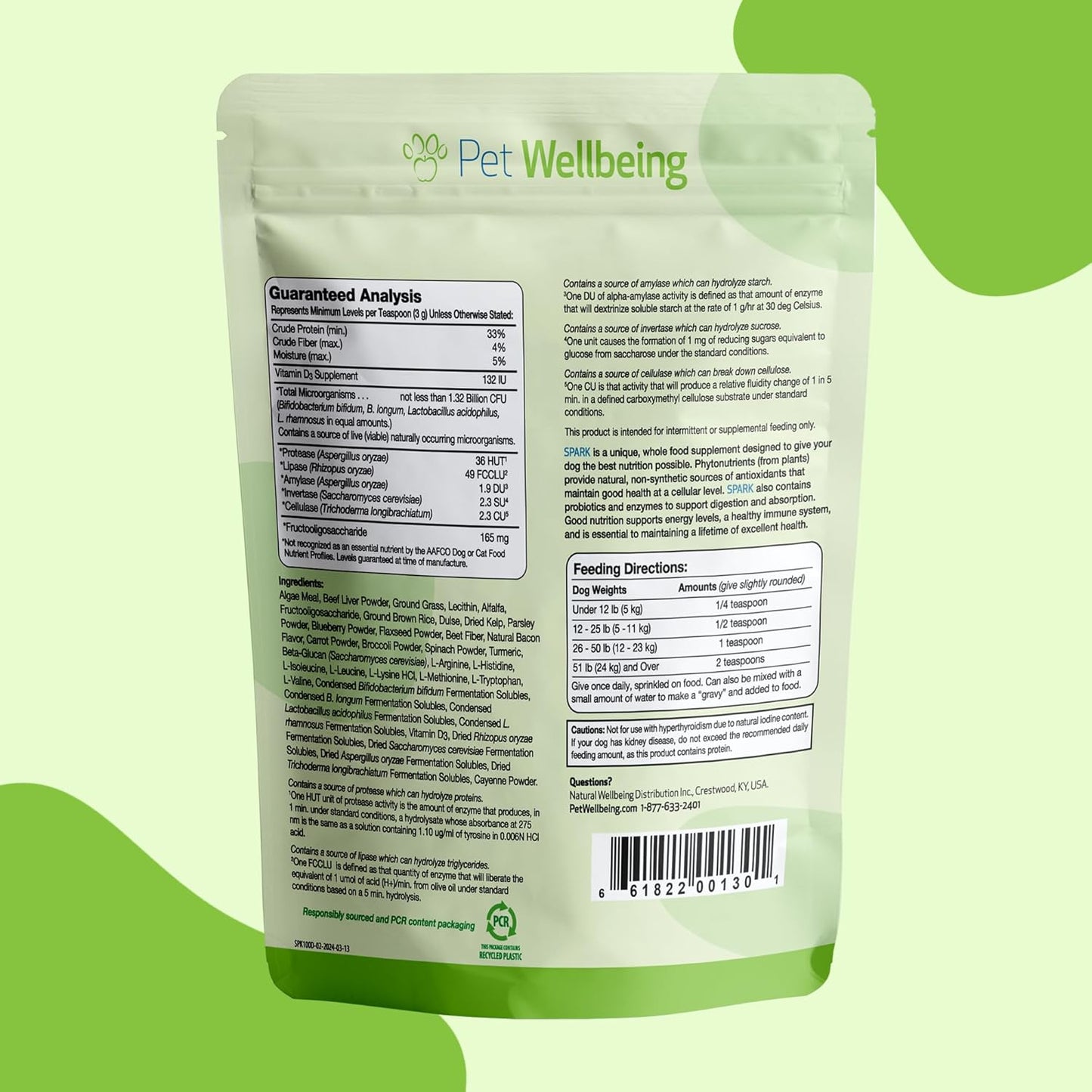 SPARK Daily Superfood for Dogs – Nutritional Greens with Probiotics, Enzymes, Spirulina & Vitamins