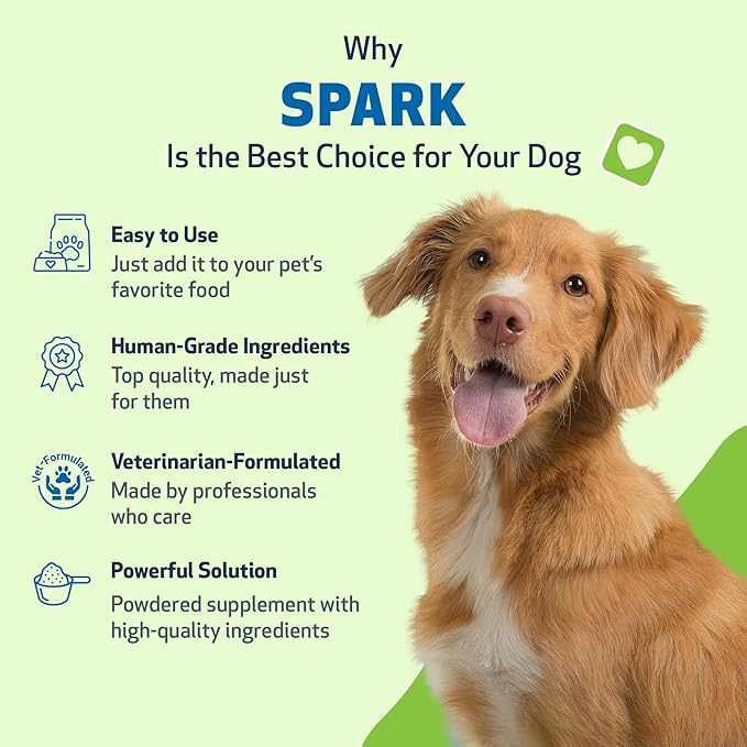SPARK Daily Superfood for Dogs – Nutritional Greens with Probiotics, Enzymes, Spirulina & Vitamins