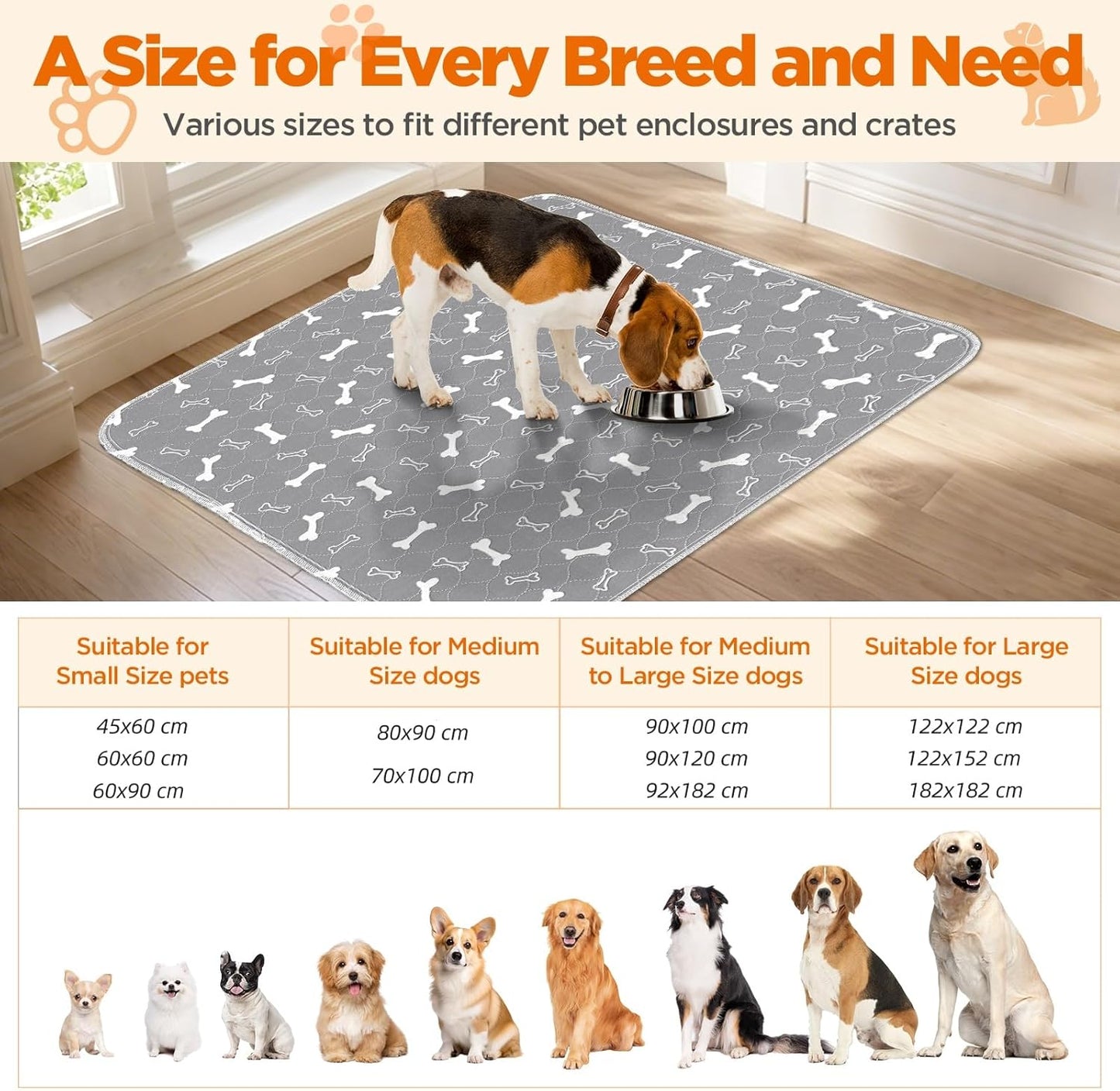 Baodan Washable Puppy Training Mat β Waterproof & Super Absorbent