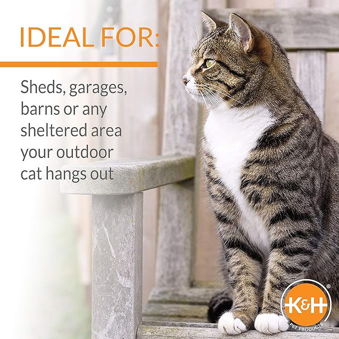 K&H Outdoor Heated Cat Shelter Waterproof Winter Haven for Feral & Outdoor Cats (21"x14"x13")