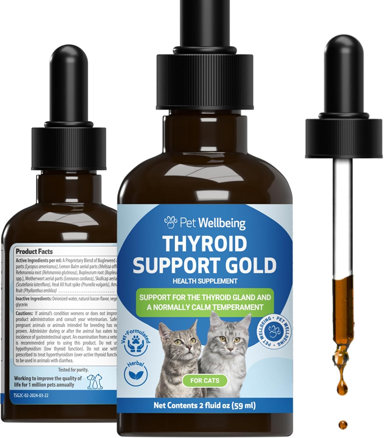 Thyroid Support Gold for Cats – Natural Herbal Formula for Hyperthyroidism, Appetite & Calm Energy