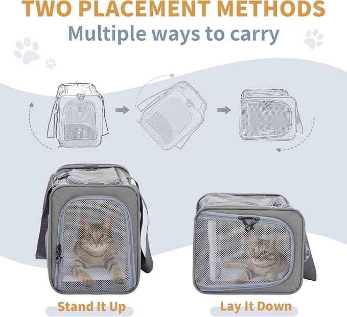 Deluxe Airline-Approved Cat Carrier with Wheels – Foldable, Soft-Sided Pet Travel Bag