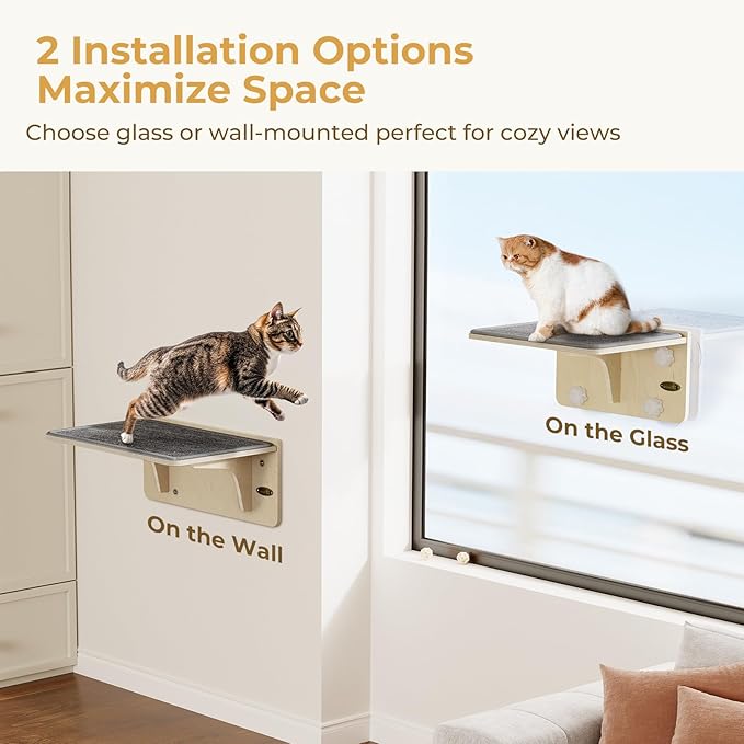 Pecute Solid Wood Cat Window Hammock – Sunbathing Throne for Supreme Felines