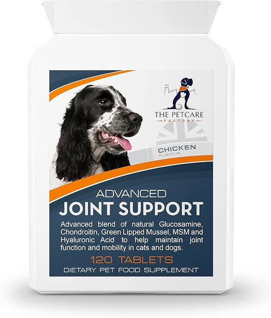 Advanced Joint Support for Dogs – Glucosamine, Chondroitin, Green Lipped Mussel & MSM for Mobility & Hip Health (UK Made)