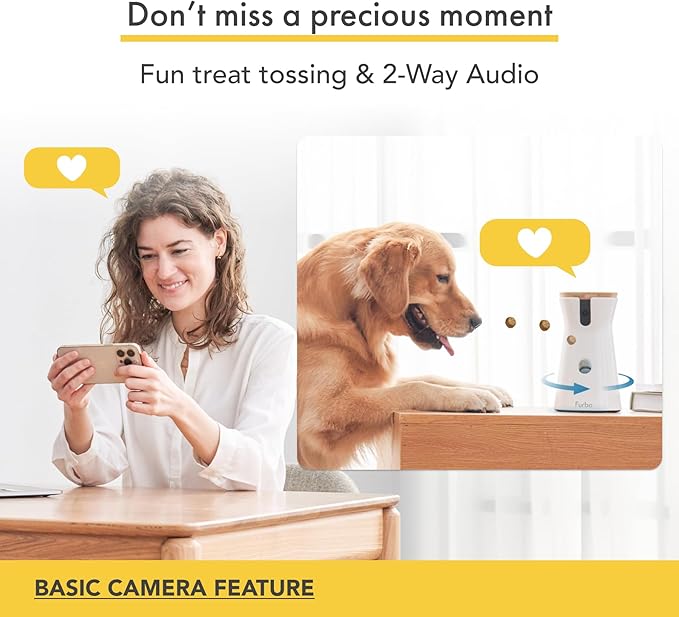 Furbo 360° Pet Camera – Smart Monitor for Dogs & Cats with App, Night Vision & Treat Toss