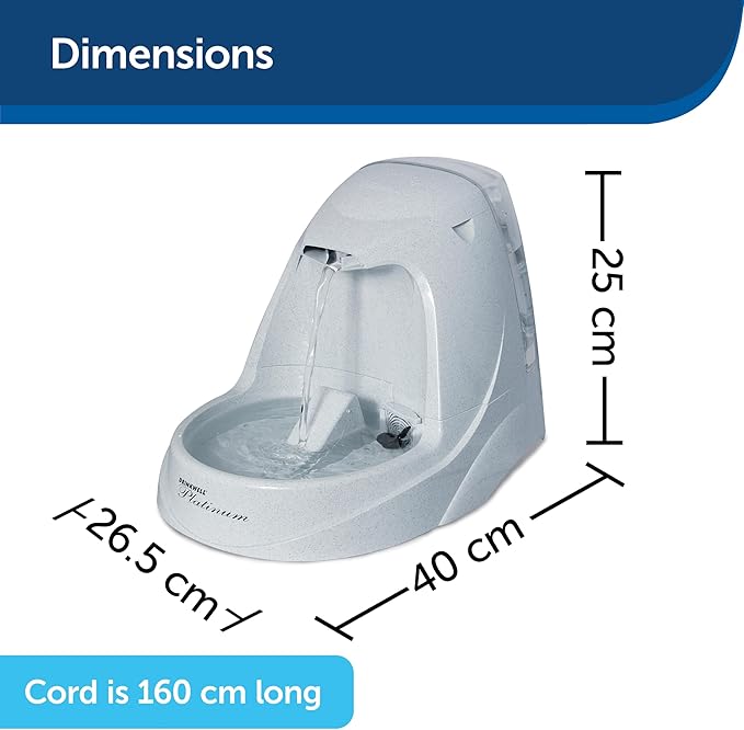 Drinkwell Platinum Pet Fountain – 5L Filtered Water Dispenser for Cats & Dogs, Constant Flow & Easy Clean by PetSafe