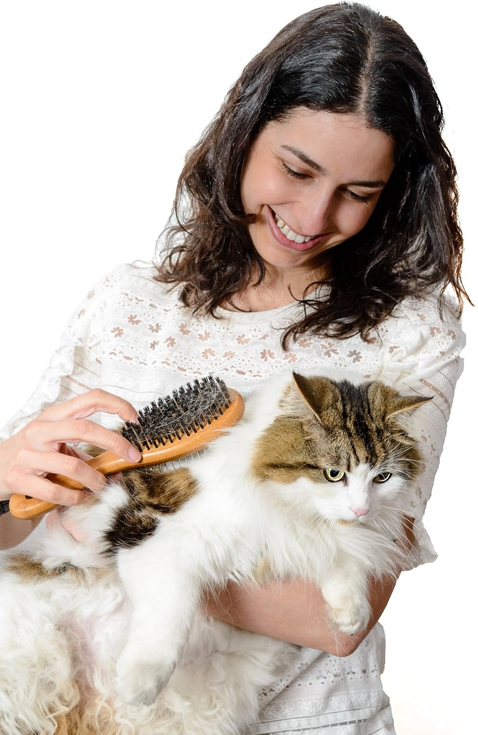 Eco-Friendly Bamboo Pet Brush for Shedding & Grooming