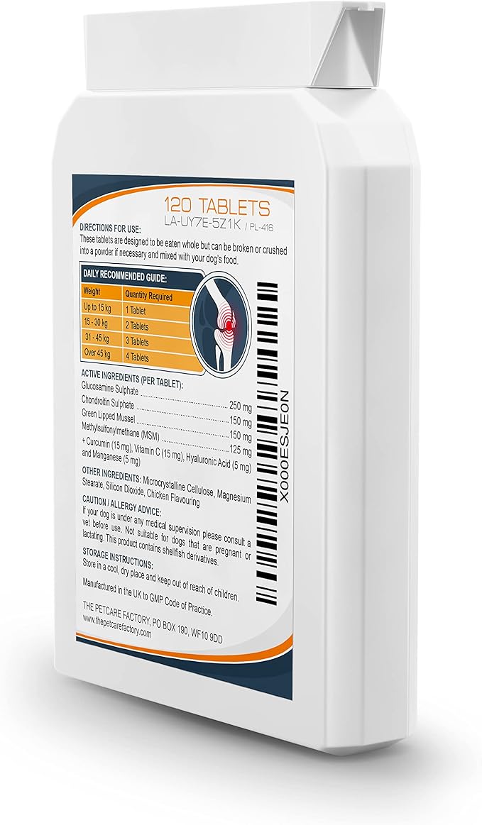 Advanced Joint Support for Dogs – Glucosamine, Chondroitin, Green Lipped Mussel & MSM for Mobility & Hip Health (UK Made)