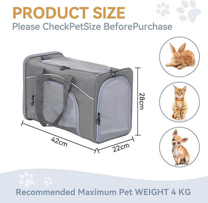 Deluxe Airline-Approved Cat Carrier with Wheels – Foldable, Soft-Sided Pet Travel Bag