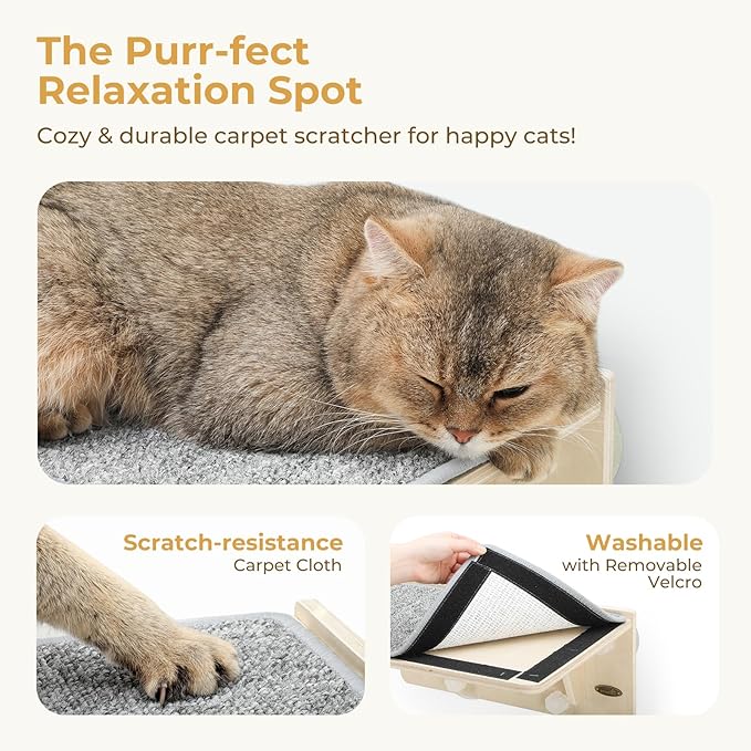 Pecute Solid Wood Cat Window Hammock – Sunbathing Throne for Supreme Felines