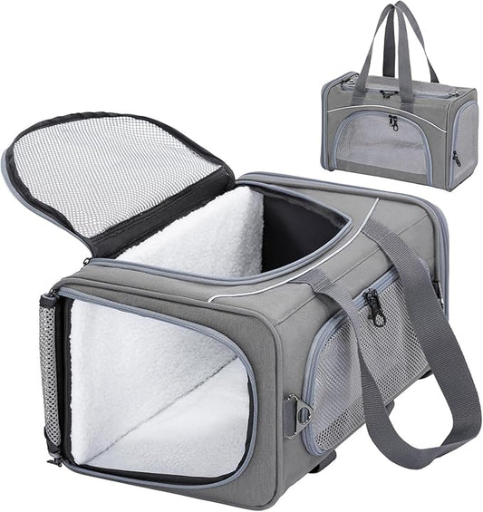 Deluxe Airline-Approved Cat Carrier with Wheels – Foldable, Soft-Sided Pet Travel Bag