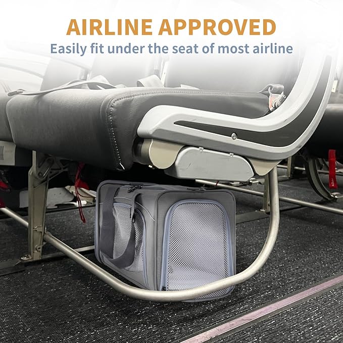 Deluxe Airline-Approved Cat Carrier with Wheels – Foldable, Soft-Sided Pet Travel Bag