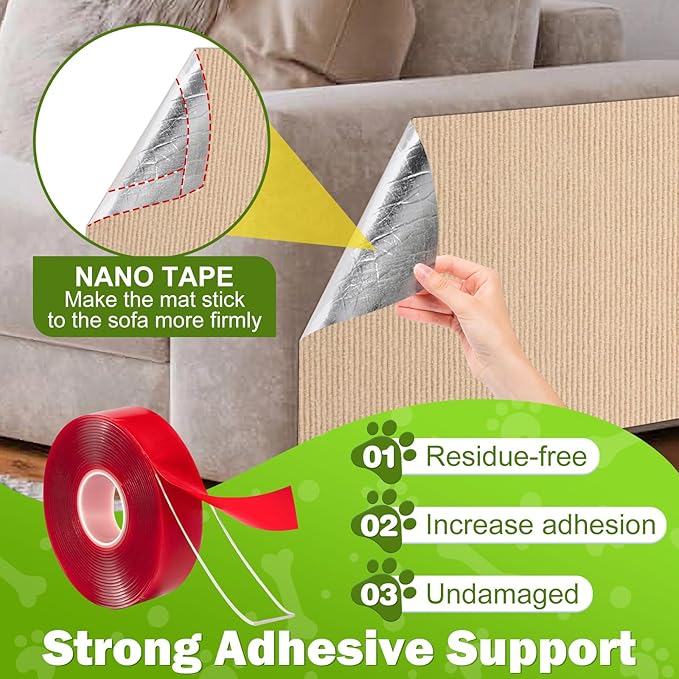 ENONCI Cat Scratch Mat Self-Adhesive Sofa Furniture Protector for Cats Washable, Trim-to-Fit, Claw-Resistant Polyester Shield (Multiple Sizes & Colours)
