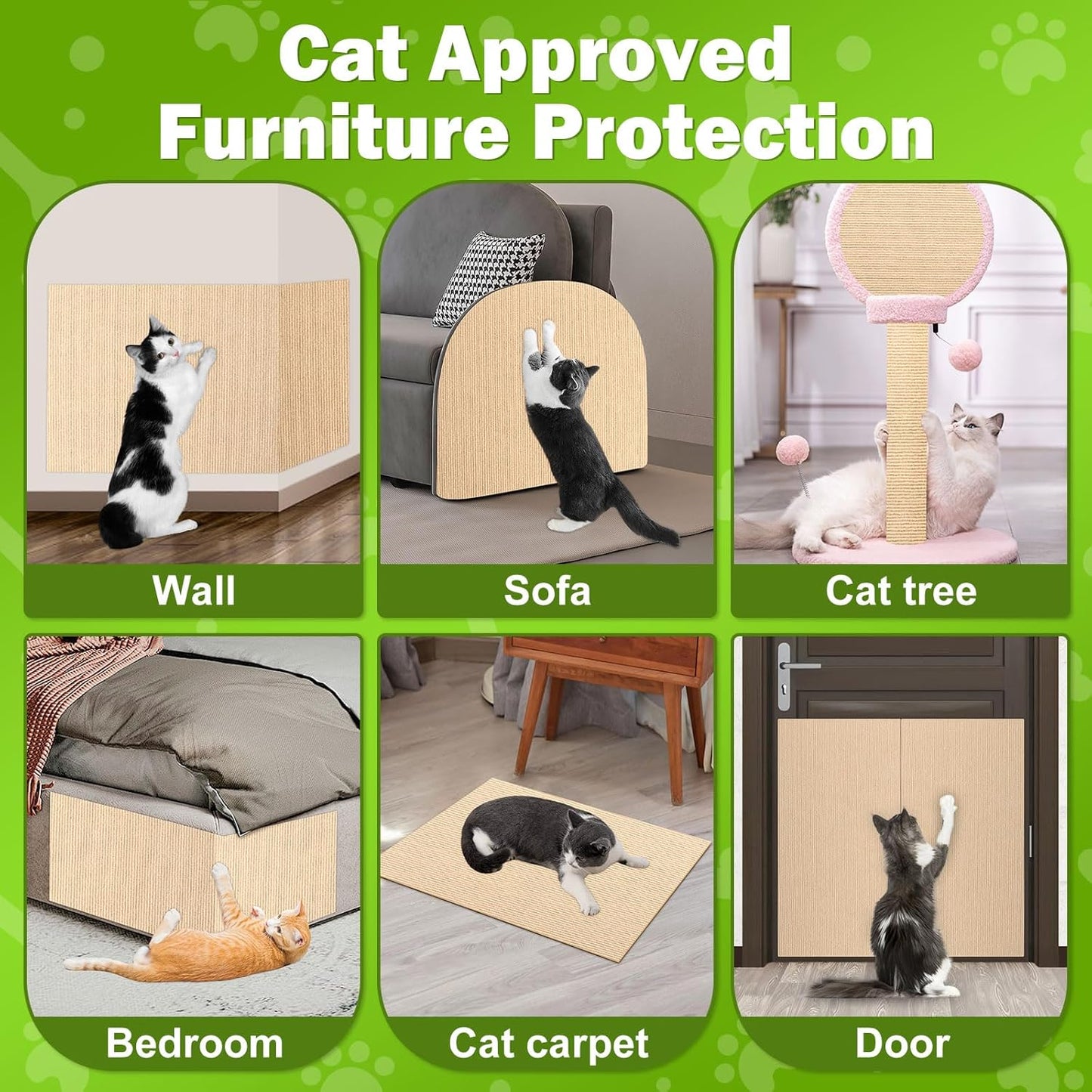 ENONCI Cat Scratch Mat Self-Adhesive Sofa Furniture Protector for Cats Washable, Trim-to-Fit, Claw-Resistant Polyester Shield (Multiple Sizes & Colours)