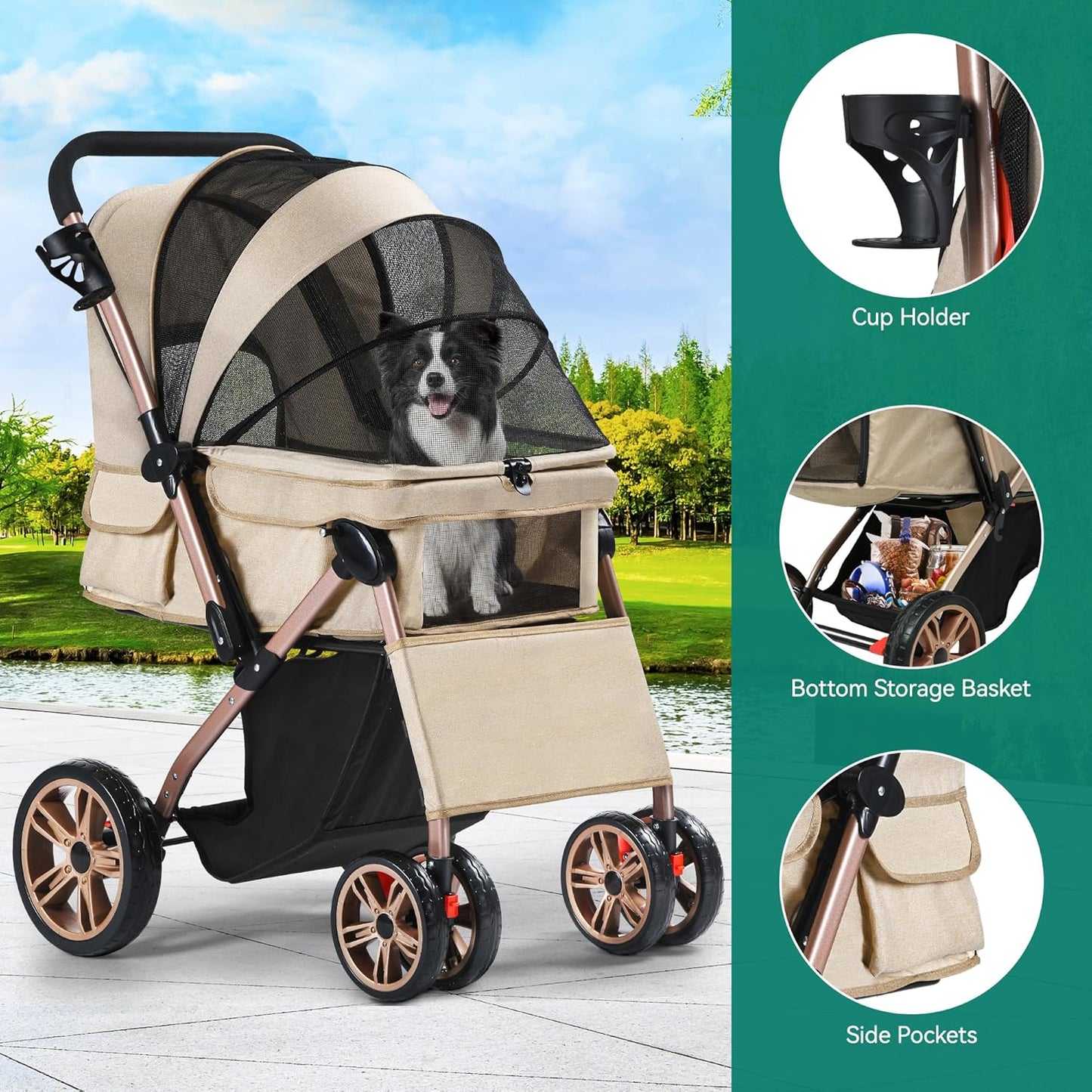 YITAHOME Dog Stroller – Luxury Wheels for Lazy Paws