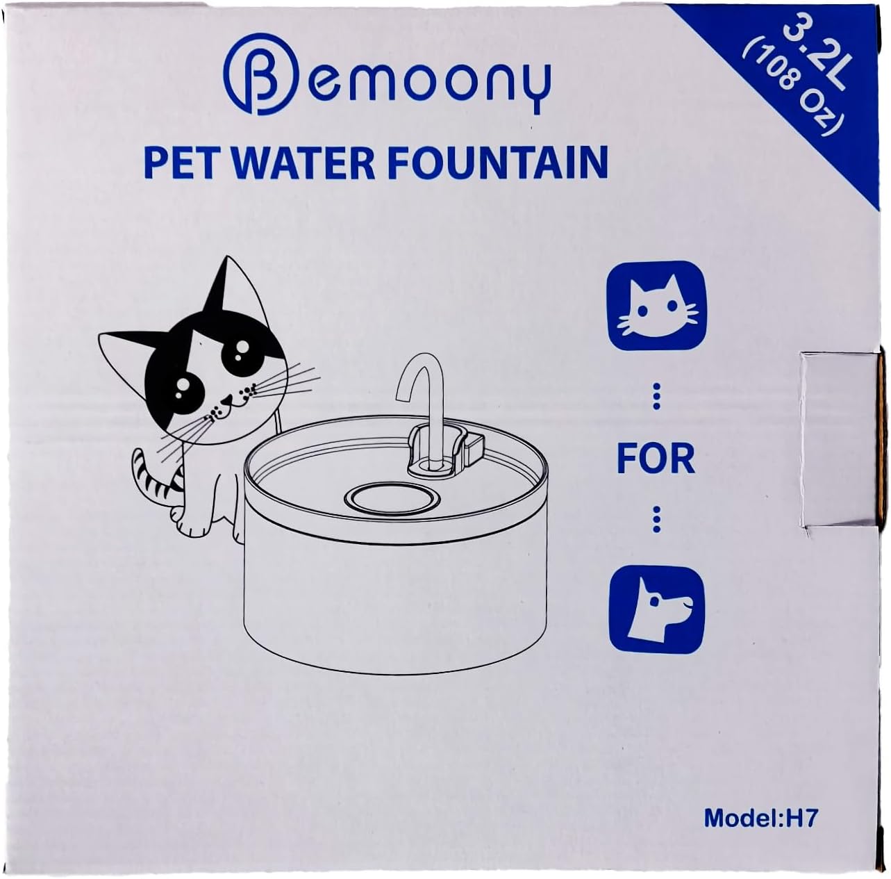 BEMOONY 3.2L Cat Water Fountain – Super Silent Pet Fountain with Filters (As Seen on Amazon)